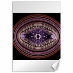 Fractal Pink Eye Fantasy Pattern Canvas 12  X 18  by Wegoenart