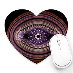 Fractal Pink Eye Fantasy Pattern Heart Mousepads by Wegoenart