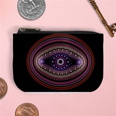 Fractal Pink Eye Fantasy Pattern Mini Coin Purse by Wegoenart