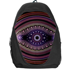 Fractal Pink Eye Fantasy Pattern Backpack Bag by Wegoenart