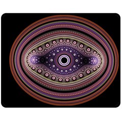 Fractal Pink Eye Fantasy Pattern Double Sided Fleece Blanket (medium)  by Wegoenart