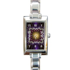 Fractal Rays Geometry Space Glow Rectangle Italian Charm Watch by Wegoenart