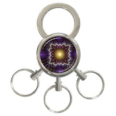 Fractal Rays Geometry Space Glow 3-ring Key Chains by Wegoenart