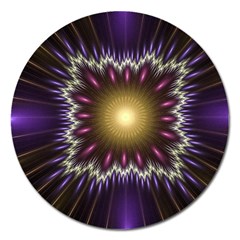 Fractal Rays Geometry Space Glow Magnet 5  (round) by Wegoenart