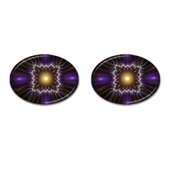 Fractal Rays Geometry Space Glow Cufflinks (oval) by Wegoenart