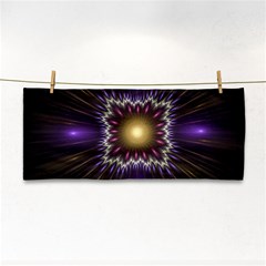 Fractal Rays Geometry Space Glow Hand Towel by Wegoenart