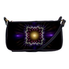 Fractal Rays Geometry Space Glow Shoulder Clutch Bag by Wegoenart