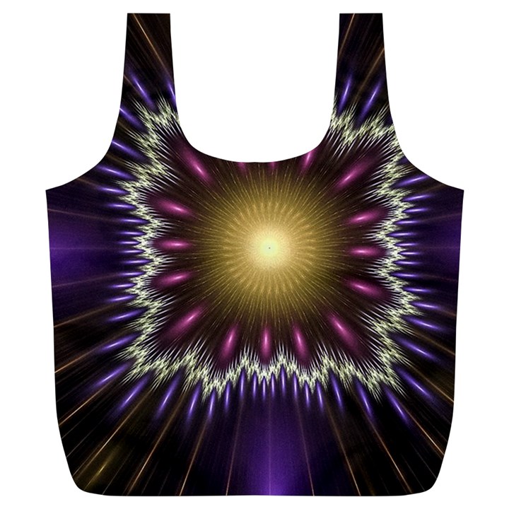 Fractal Rays Geometry Space Glow Full Print Recycle Bag (XL)