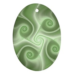 Fractal Green White St Patricks Day Ornament (oval) by Wegoenart