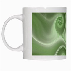 Fractal Green White St Patricks Day White Mugs by Wegoenart