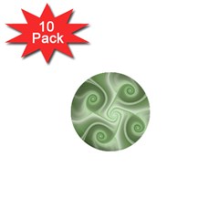 Fractal Green White St Patricks Day 1  Mini Buttons (10 Pack)  by Wegoenart