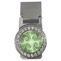 Fractal Green White St Patricks Day Money Clips (cz)  by Wegoenart