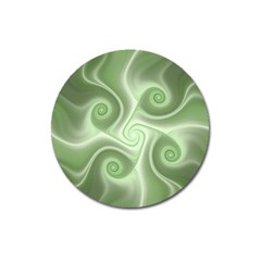 Fractal Green White St Patricks Day Magnet 3  (round) by Wegoenart