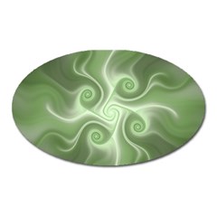 Fractal Green White St Patricks Day Oval Magnet by Wegoenart