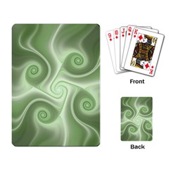 Fractal Green White St Patricks Day Playing Cards Single Design by Wegoenart