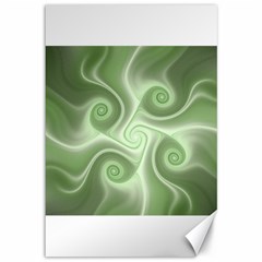 Fractal Green White St Patricks Day Canvas 12  X 18  by Wegoenart