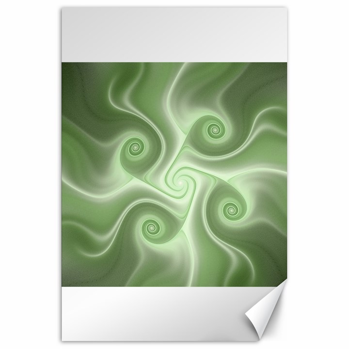 Fractal Green White St Patricks Day Canvas 20  x 30 