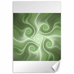 Fractal Green White St Patricks Day Canvas 24  X 36  by Wegoenart