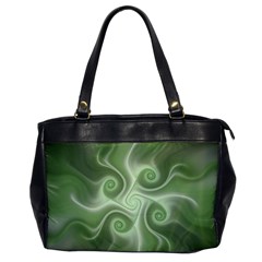 Fractal Green White St Patricks Day Oversize Office Handbag by Wegoenart