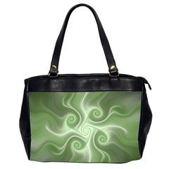 Fractal Green White St Patricks Day Oversize Office Handbag (2 Sides) by Wegoenart