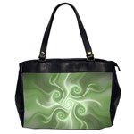 Fractal Green White St Patricks Day Oversize Office Handbag (2 Sides) Front