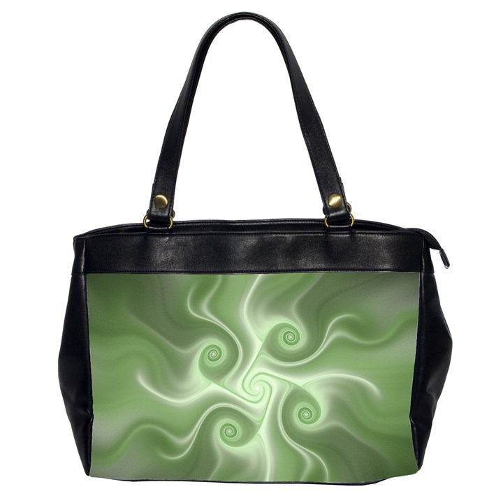 Fractal Green White St Patricks Day Oversize Office Handbag (2 Sides)