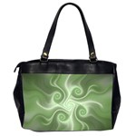 Fractal Green White St Patricks Day Oversize Office Handbag (2 Sides) Back