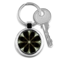 Fractal Silver Waves Texture Key Chains (round)  by Wegoenart