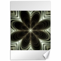 Fractal Silver Waves Texture Canvas 12  X 18 