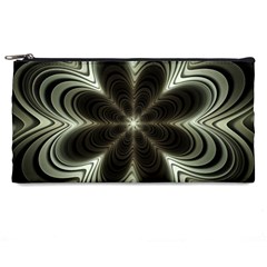 Fractal Silver Waves Texture Pencil Cases by Wegoenart