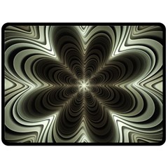 Fractal Silver Waves Texture Double Sided Fleece Blanket (large)  by Wegoenart