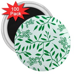 Leaves Foliage Green Wallpaper 3  Magnets (100 Pack) by Wegoenart