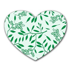 Leaves Foliage Green Wallpaper Heart Mousepads by Wegoenart