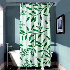 Leaves Foliage Green Wallpaper Shower Curtain 36  X 72  (stall)  by Wegoenart