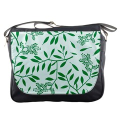 Leaves Foliage Green Wallpaper Messenger Bag by Wegoenart