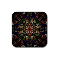 Fractal Detail Elements Pattern Rubber Coaster (square)  by Wegoenart