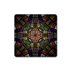 Fractal Detail Elements Pattern Square Magnet by Wegoenart