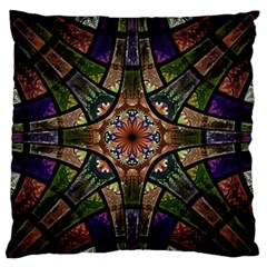 Fractal Detail Elements Pattern Large Flano Cushion Case (two Sides) by Wegoenart