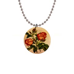 Vintage Flowers Floral Vintage 1  Button Necklace by Wegoenart