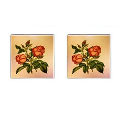 Vintage Flowers Floral Vintage Cufflinks (square) by Wegoenart