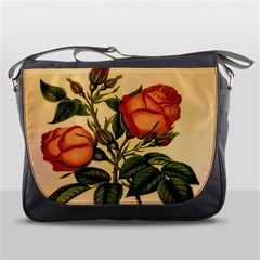 Vintage Flowers Floral Vintage Messenger Bag by Wegoenart