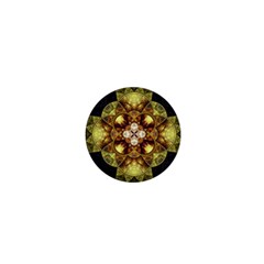 Fractal Yellow Gold Decorative 1  Mini Buttons by Wegoenart