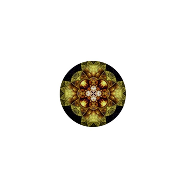 Fractal Yellow Gold Decorative 1  Mini Buttons