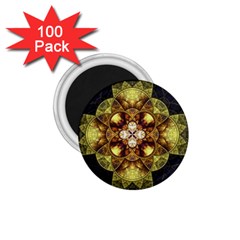 Fractal Yellow Gold Decorative 1 75  Magnets (100 Pack)  by Wegoenart