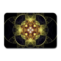 Fractal Yellow Gold Decorative Plate Mats by Wegoenart