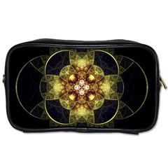 Fractal Yellow Gold Decorative Toiletries Bag (one Side) by Wegoenart