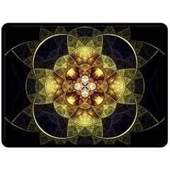 Fractal Yellow Gold Decorative Fleece Blanket (large)  by Wegoenart