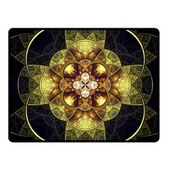 Fractal Yellow Gold Decorative Fleece Blanket (small) by Wegoenart