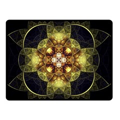 Fractal Yellow Gold Decorative Double Sided Fleece Blanket (small)  by Wegoenart