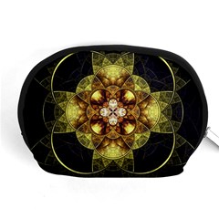 Fractal Yellow Gold Decorative Accessory Pouch (medium) by Wegoenart